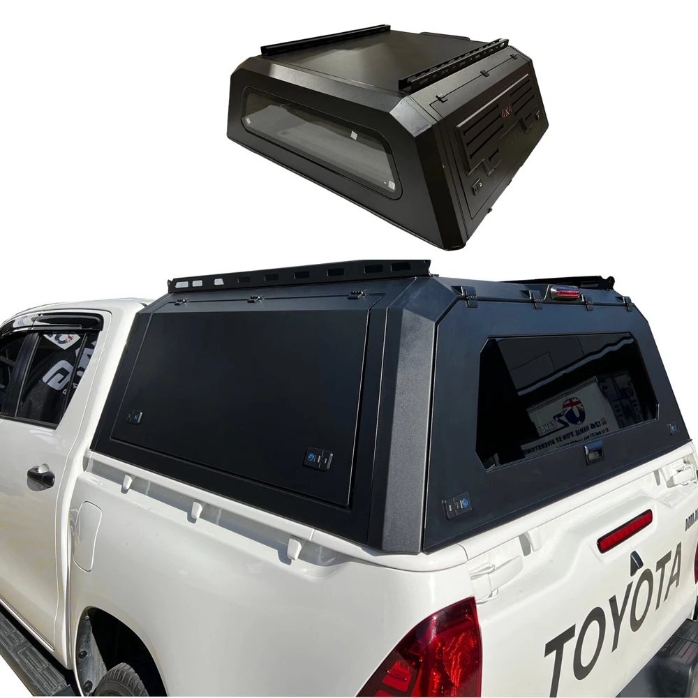 

Heavy Duty Hilux Canopy Topper Aluminum Camper Shell with Brake Light UTE Canopy Fit Toyota Hilux SR5