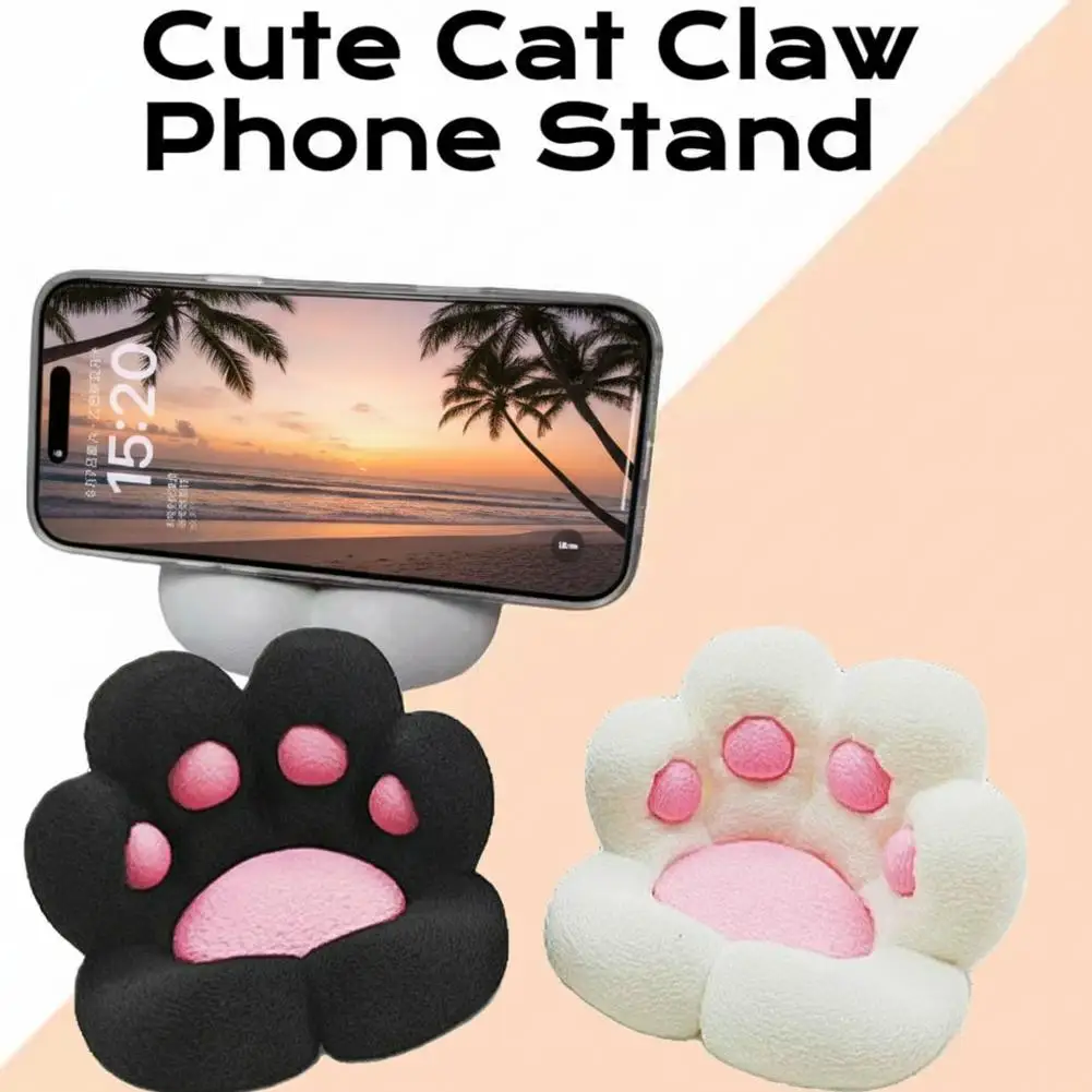 

Cute Cat Paw Phone Stand Creative Desktop Holder Base Style High Aesthetic Stress Relief Craft