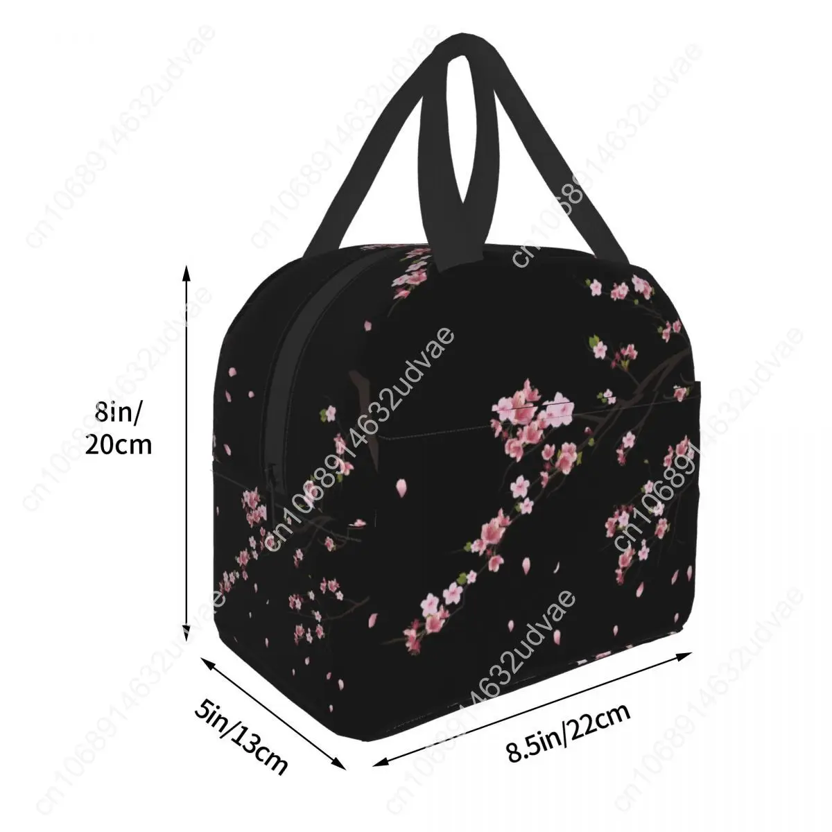 Japanese Sakura Branch Insulated Lunch Bag for Women Portable Waterproof Flower Floral Cherry Blossom Cooler Thermal Bento Box