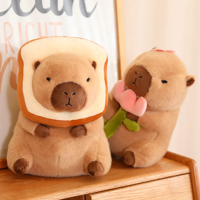 Kawaii Transform Capybara Series Plush Doll Capybara Transform Bread Bouquet Avocado Dinosaur Unicorn Rabbit Fun Plush Doll