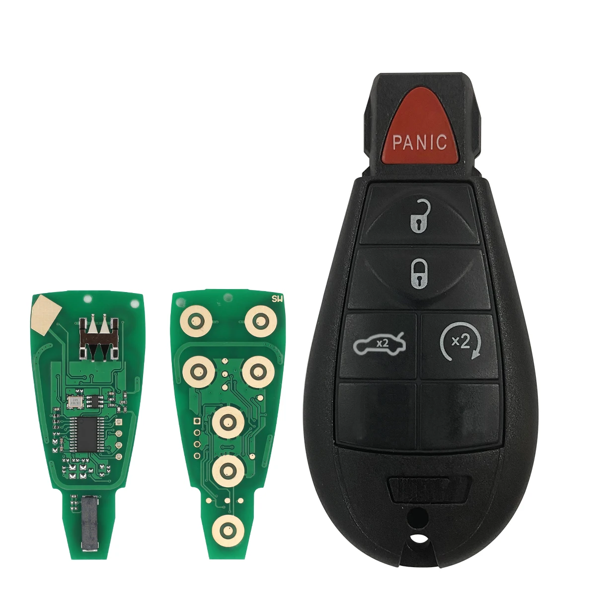 2 Pcs/lot  3 4 5 Buttons 433MHz 4A Chip for Jeep Cherokee  Dodge RAM  2014 - 2019 Auto Remote Fobik Key Fob FCC ID: GQ4-53T-4A