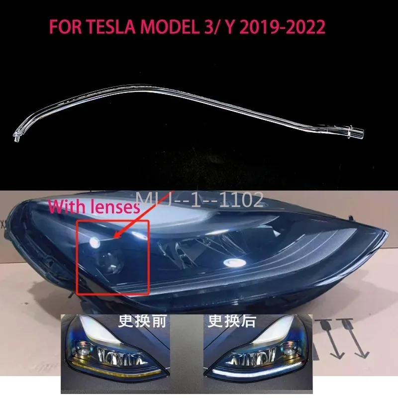 

Car DRL Light Guide Plate Guide Tube Headlight Daytime Running Light Angel Eyes Light guide strips FOR TESLA MODEL 3 Y 2019-2022