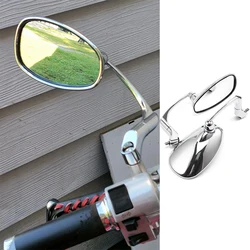 8mm 10mm Motorcycle Black Chrome L-Bar Round Rearview Side Mirrors For Honda GN125 Cafe Racer Custom