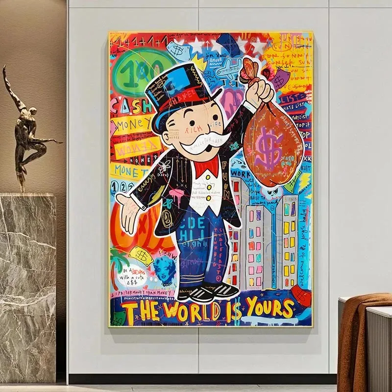 الكتابة على الجدران الفن أليك احتكار قماش الملصقات ملهمة الفني العالم هو لوحات المال الخاصة بك على الحائط ديكور المنزل الحديث #2
