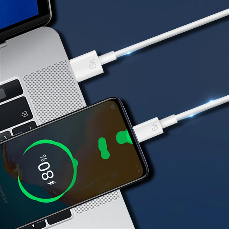 6A Super Fast Charging Type-C USB Cable for Huawei Honor Xiaomi Redmi OPPO VIVO realme iQOO Android Phone Quick Charger Cable 2m