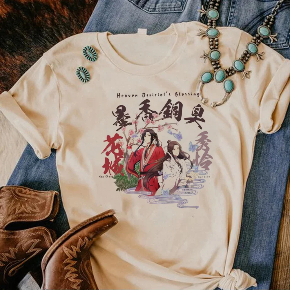 Tian Guan Ci Fu Tgcf Top Women Summer T-shirt Female Graphic Round Neck Short Sleeved Clothing