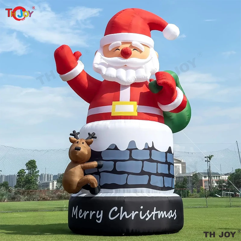 Giant Santa Claus Christmas Decoration Inflatable Santa With LED Light 6M Inflatable Model Holiday Toy Indoor Outdoor Decoration