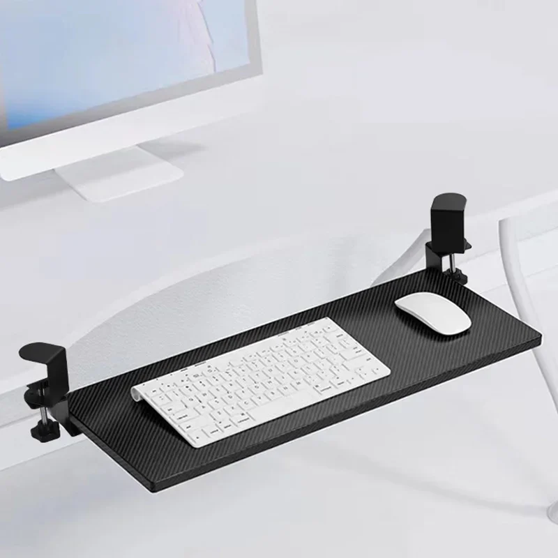 No-drill Keyboard Holder Keyboard Drawer Tray Desktop Slide Clamp Drawer Organizer Computer Mouse Storage Rack Under-desk Stand