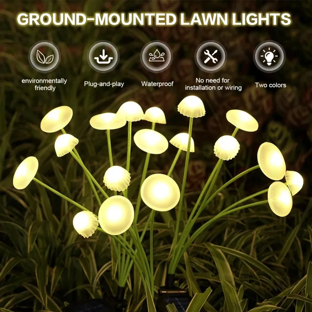 

6LED Solar LED Jellyfish Sway Lights Garden Decor Waterproof Outdoor Solar Pathway Light For Patio Balcony Yard Flowerbed