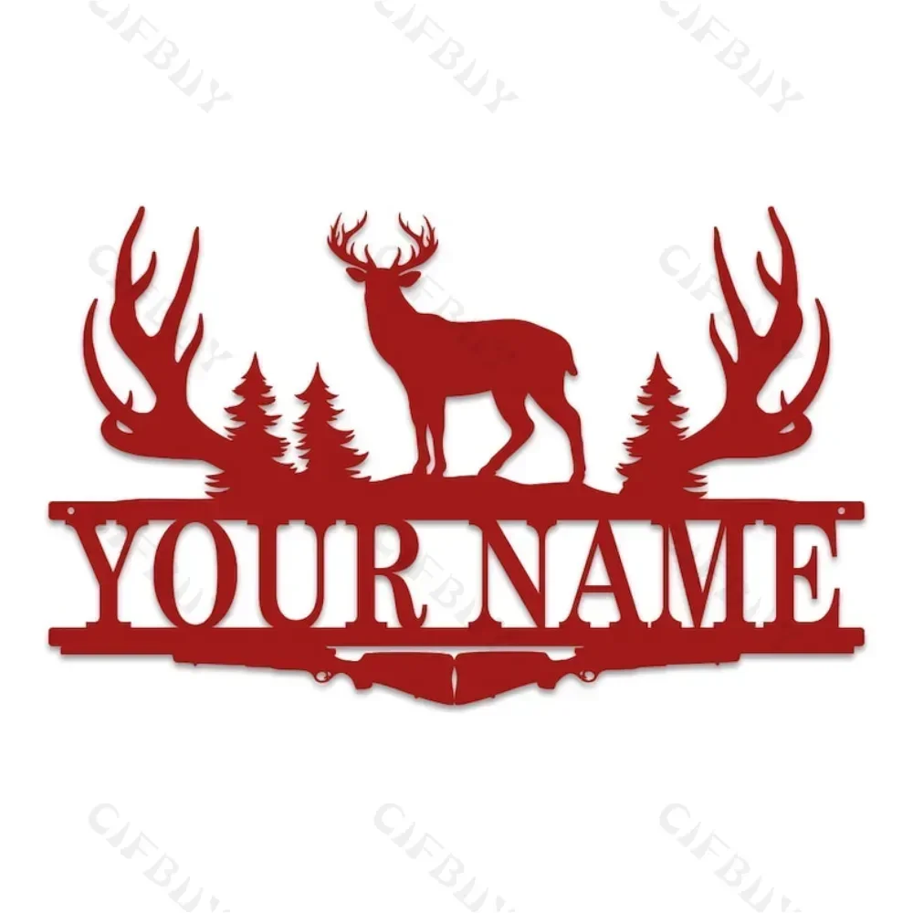 Buck Antler Monogram Sign, for Hunting Enthusiasts. A Decorative Piece, A Special Present, Metal Plate, with Outdoor Flair.