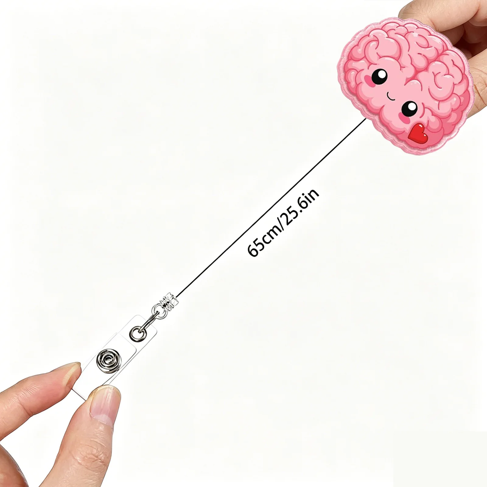 Glitter Acrylic Cartoon Human Organ Badge Reel, Retractable Badge Scroll With Alligator Clip, ID Badge Holder for Medical Staff