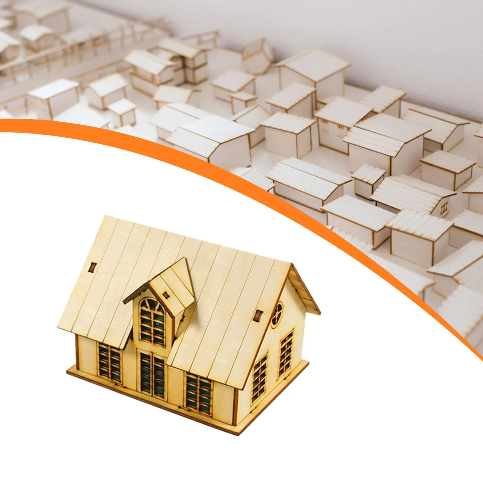 1:72 Mini Unique Decoration 3D Wooden House Model DIY Building Architecture Scene for Teens Adults Landscape Layout Unique Gifts