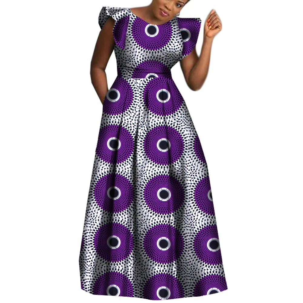 BRW African Dresses for Women Sexy Skirt African Print for Daily African Dresses Turkey Dresses for Women Luxury COTTON