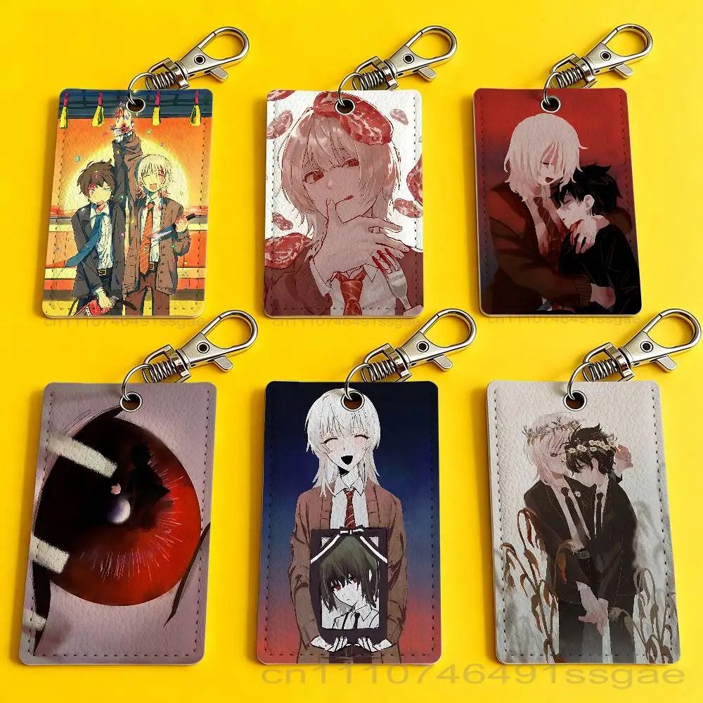 Game S-Saihate S-Station  Card Case Leather Card Holder Keychain Key Ring Door Access Tags ID Card Case Keychain