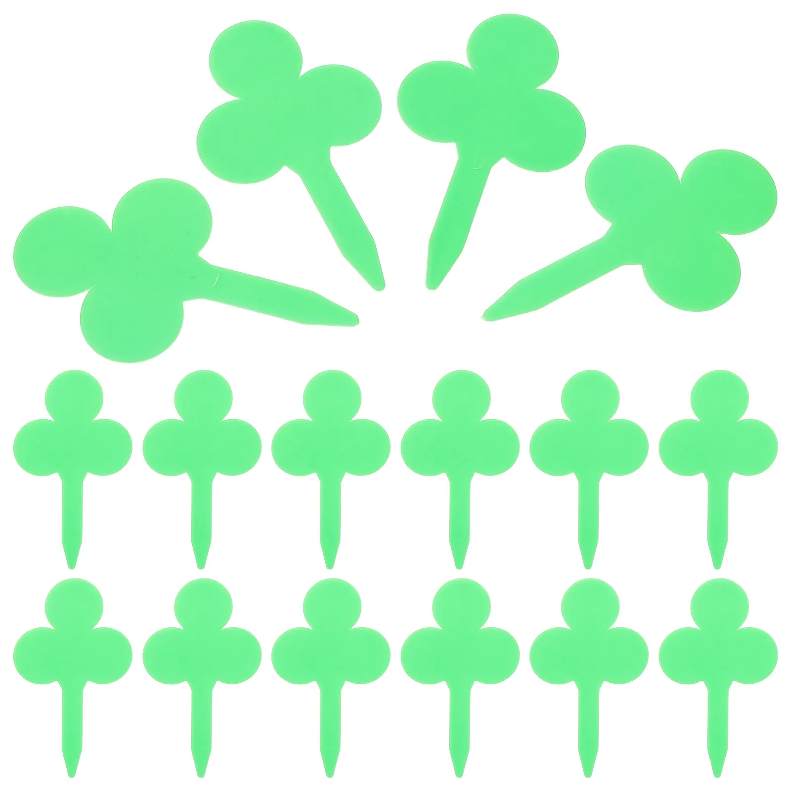 100Pcs Plastic Plant Labels Shamrock Shaped Garden Marker Stakes Surface Lightweight Weatherproof for Seedling Nursery