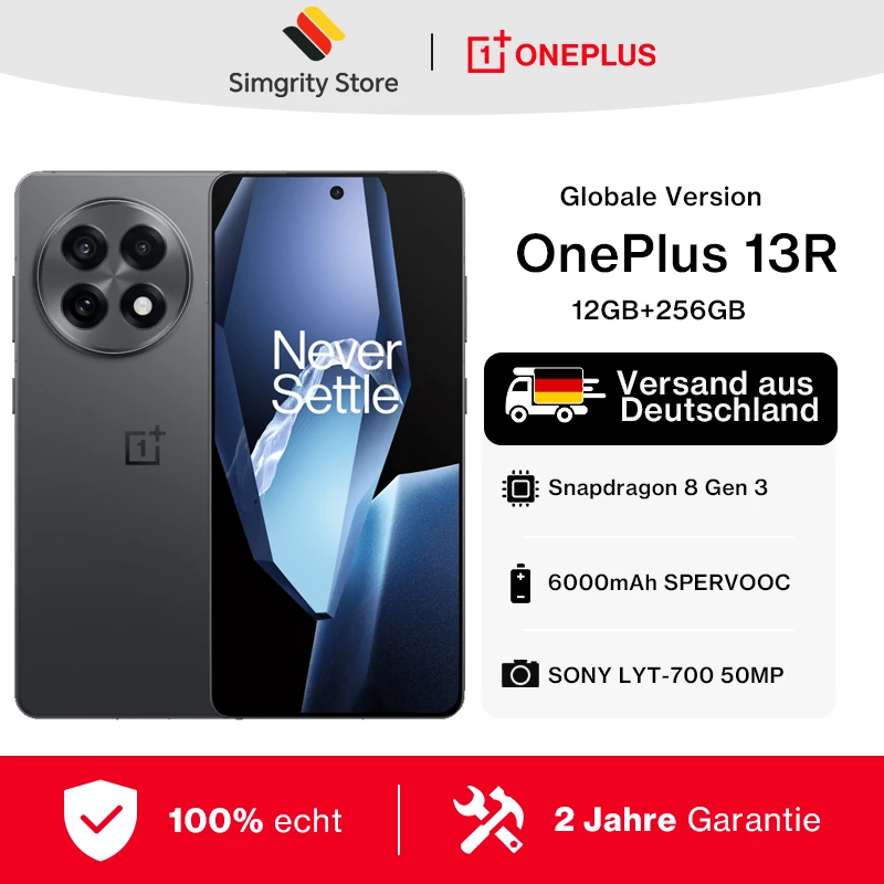 هاتف OnePlus 13R الذكي 5G 12GB+256GB، Snapdragon 8 Gen 3 Android 15,6.78 بوصة 120 هرتز، دقة 2780*1264، كاميرا 50 ميجابكسل OIS+EIS، Bluetooth 5.4، NFC، Wi-Fi 7، GPS #2