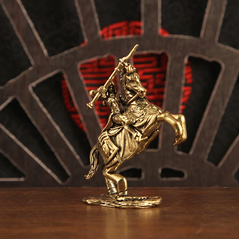 Copper European Beautiful Knight Model Miniatures Figurine Vintage Strong Men Warrior Ornament Desktop Decoration Accessories
