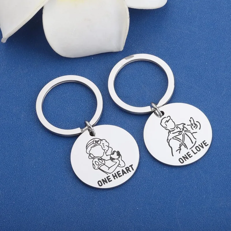 KeyChain Men Kinder-und Hausmarchen Key Chain Women Snow White Key Ring Sleeping Beauty Pendant Stainless Steel Jewelry Gifts