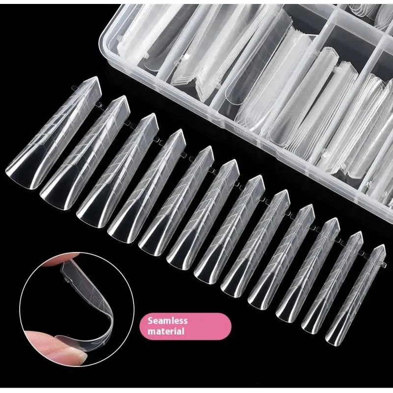 Nail System Shaping Extension Top Dual Forms Nails Mold 120pcs False Tips Quick Building UV Gel Acrylic Nail Mold Full Cover