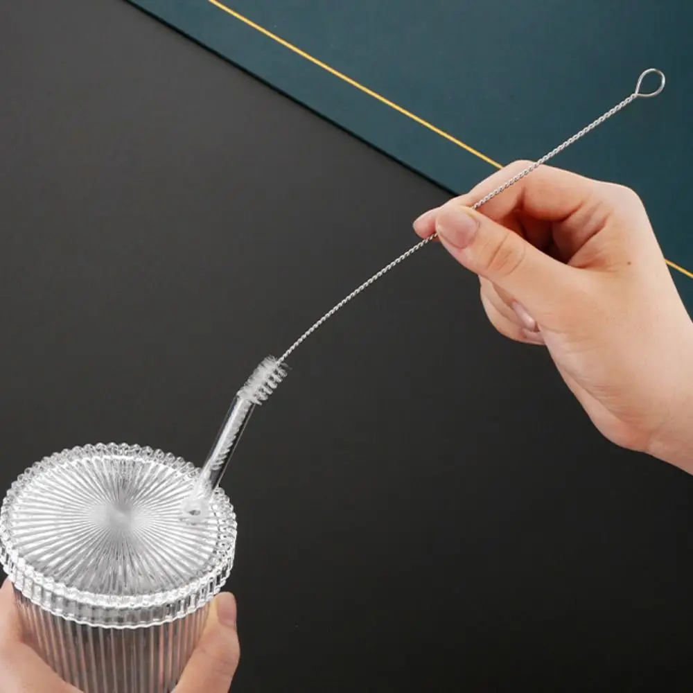 Reusable Stainless Steel Straw Cleaning Brush Household Silver White Drinking Straw Cleaner Tube Sanitary Brush Cleaning Tools