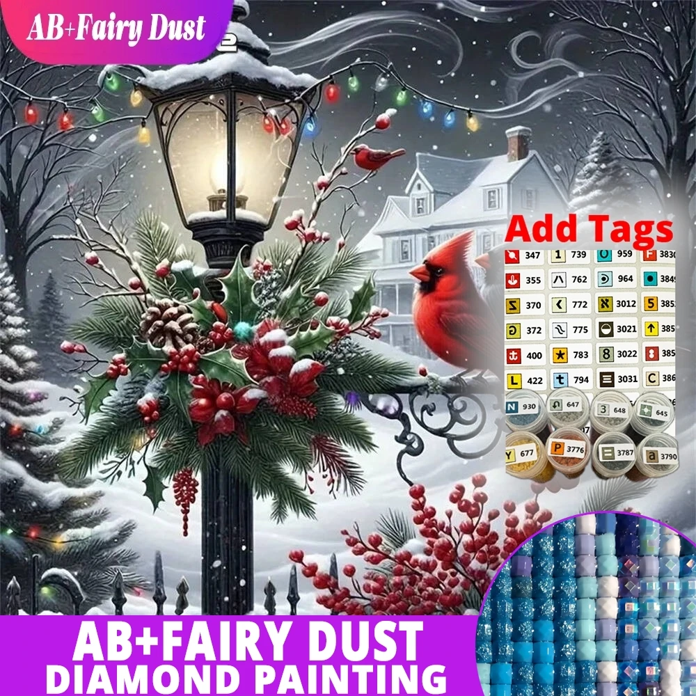 

AB Фея Пылесборник Алмазная картина Пейзаж Зима Акриловые принадлежности для рукоделия Мозаика Птица DIY Вышивка Лампа Рождественские подарки