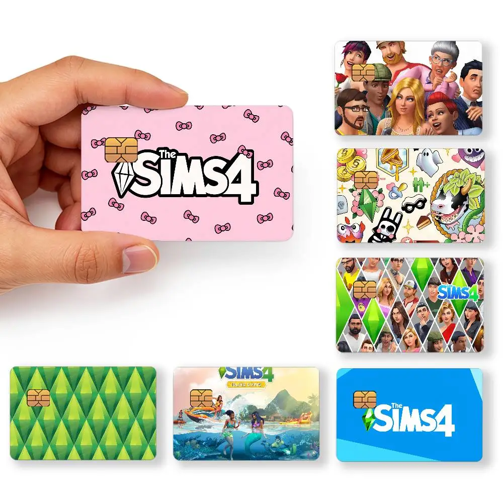 Divertido diseño artístico para el juego The Sims 4, adhesivo para tarjeta de crédito, calcomanía, cubierta, adhesivos para tarjetas de débito, duraderos y removibles