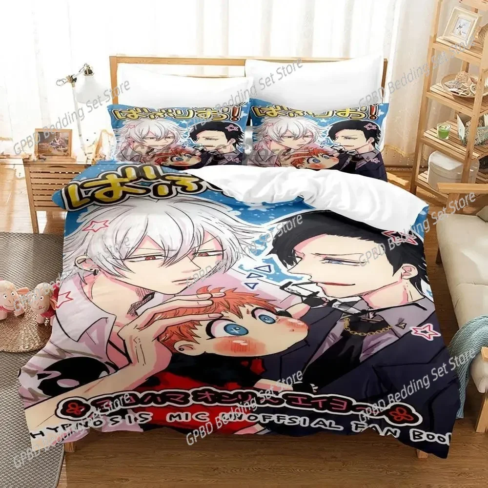 Anime Hypnosis Mic Division Rap Battle 3D Bedding Set Duvet Cover Pillowcases Single Twin Full Queen Home Decor Quilt Boys Gift