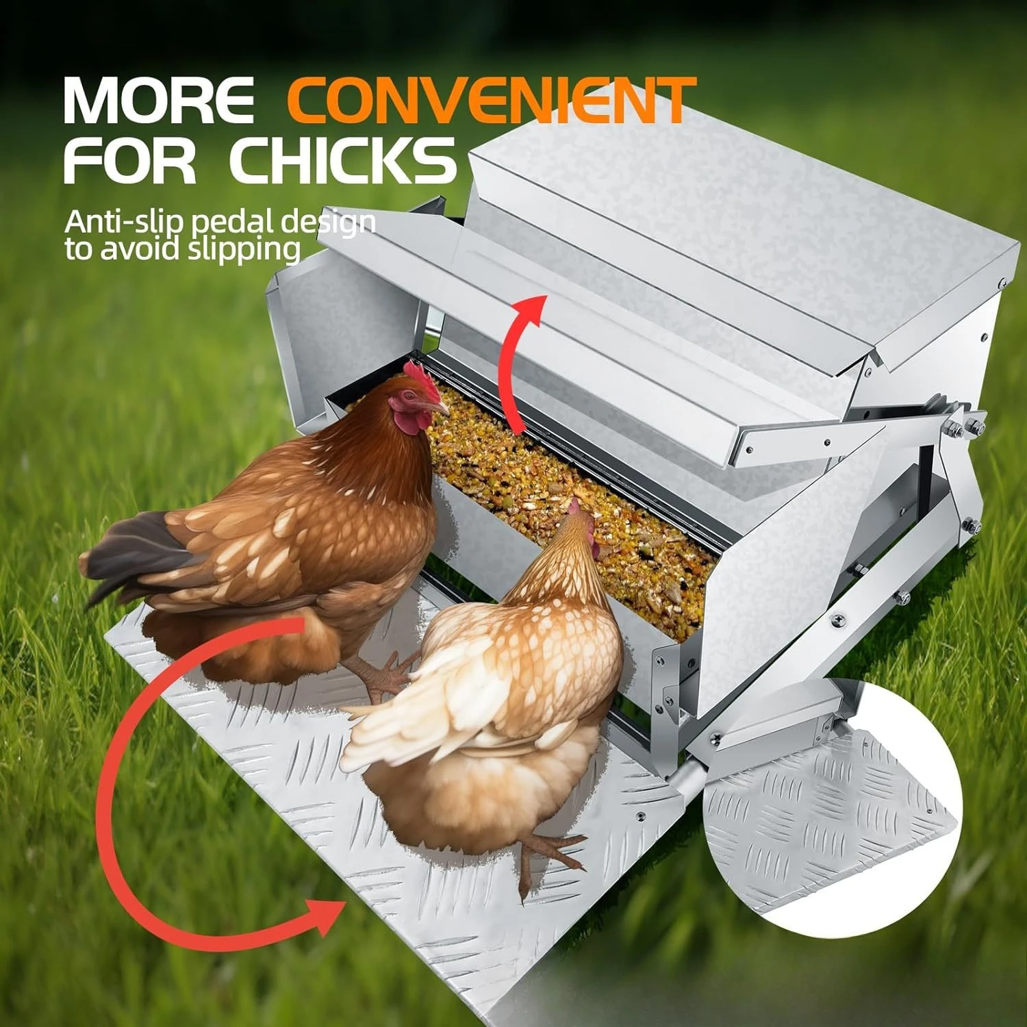 Chicken, duck and goose rat-proof feeding tank, galvanized sheet waterproof and moisture-proof, poultry automatic feeder