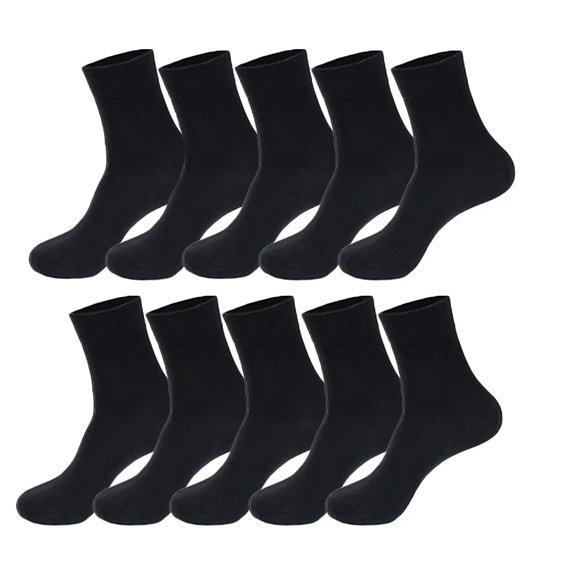 10 Pairs/Lot Men\'s Cotton Socks Business Casual Breathable Spring Autumn Male Crew Soft Middle Tube Sale Socks Black White