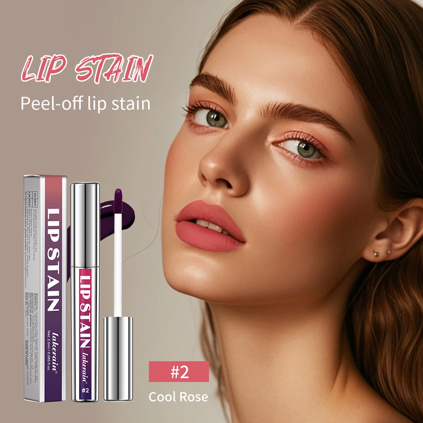 

MLSMILE 3Color Metallic Lip Stain Peel Off Long Lasting Waterproof Pink Lip Tint Proof Natural No Fading Lip Gloss Cosmetic