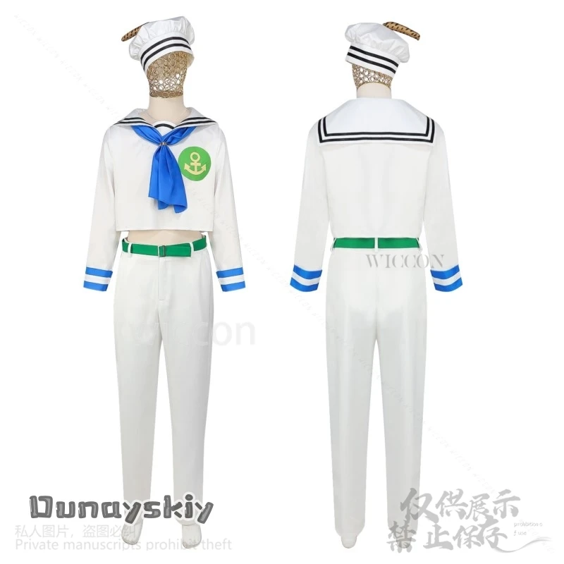 Higashikata Josuke Jo Cosplay Anime Bizarre Costume DK White Sailor Suits outfit Hat Tie Set Adventuree Jirai Kei Customized