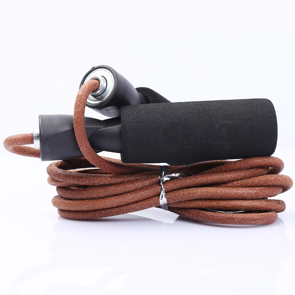 Professional Cowhide Jump Rope Fitness Boxer Training Skipping Rope Weightloss Workout Excercise Boxing MMA Jumprope