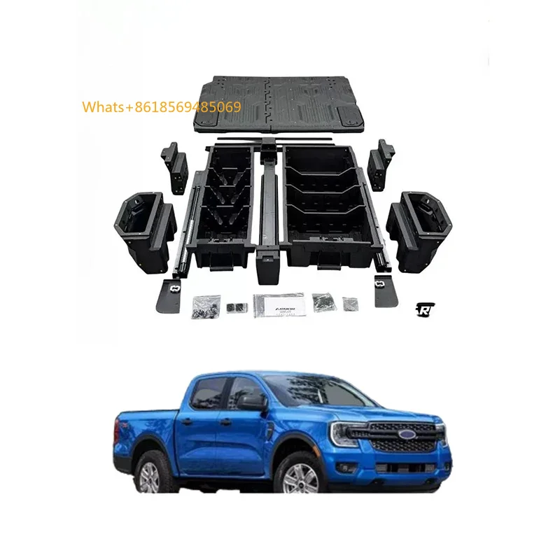 Pickup Trunk ABS Plastic Cargo Storage Boxes System Truck Drawer  Ranger 2013-2024