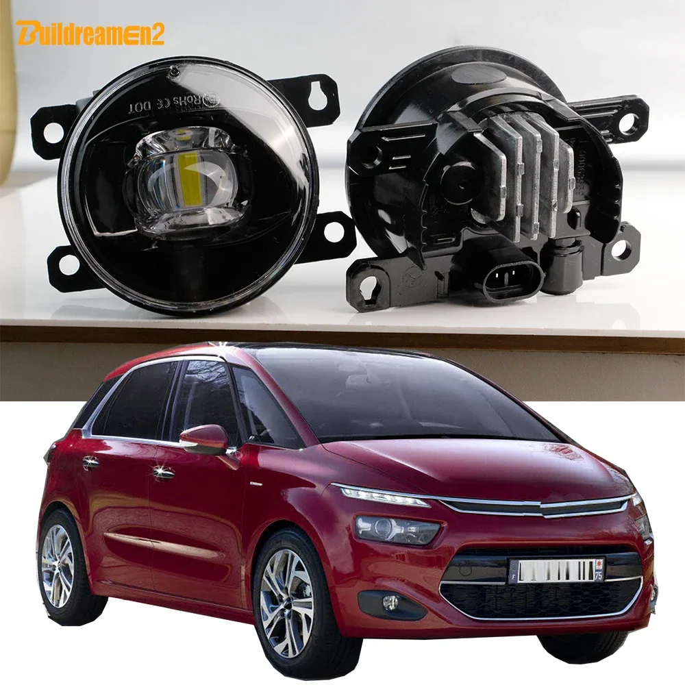 2 X H11 LED Lens Fog Light 30W Car Front Bumper Fog Lamp Accessories For Citroen C4 Picasso Grand Picasso Pallas 2006-2020