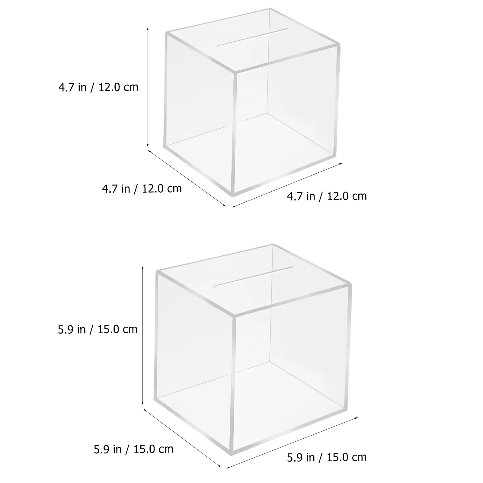 

2Pcs Square Clear Piggy Banks Unopenable Design for Financial Management Kids and Adults Money Boxes Unopenable Piggy Bank