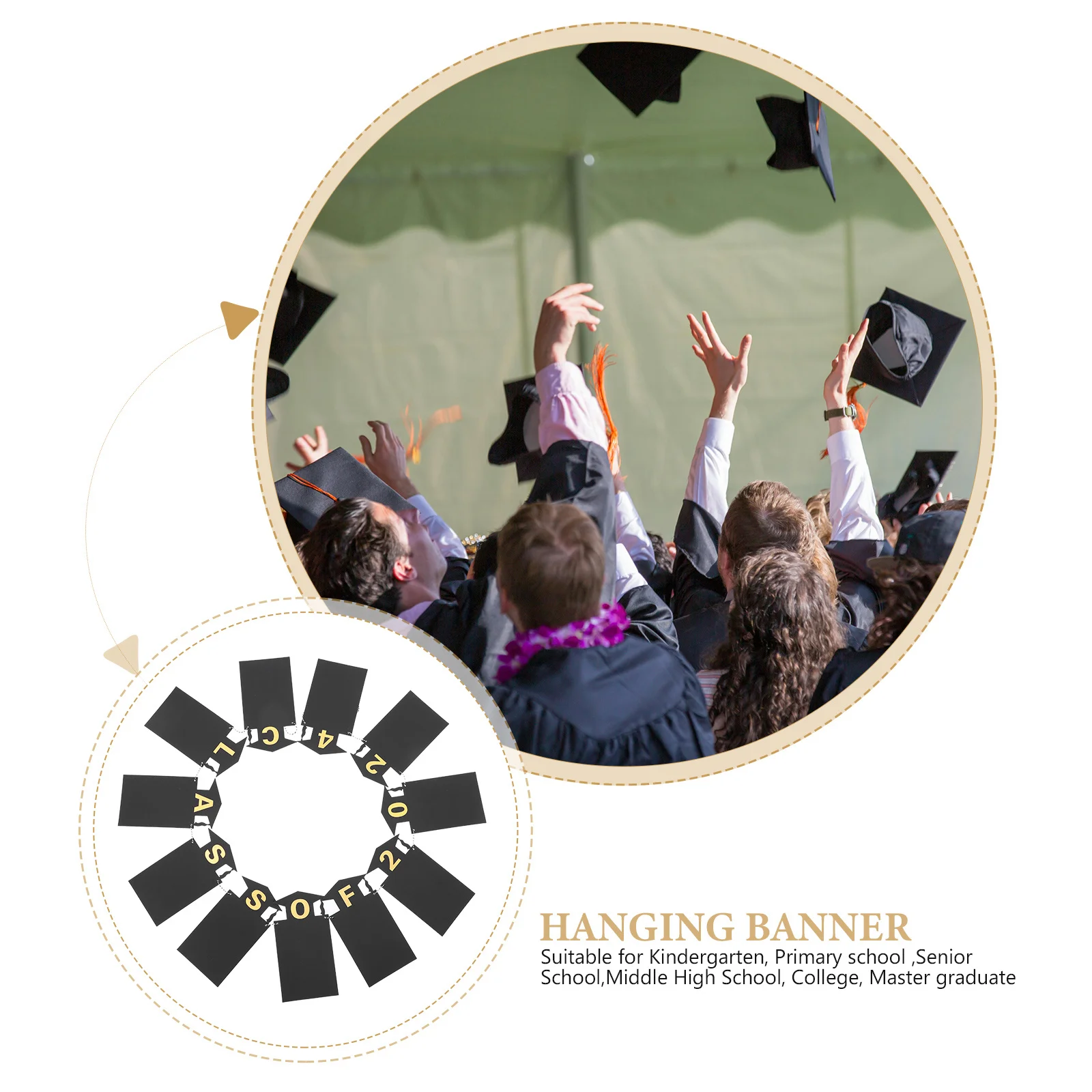 

1Set Graduation Picture Hanging Banner 2024 Class Photo Backdrop Party Decor Foldable Minimal Space Easy Hanging