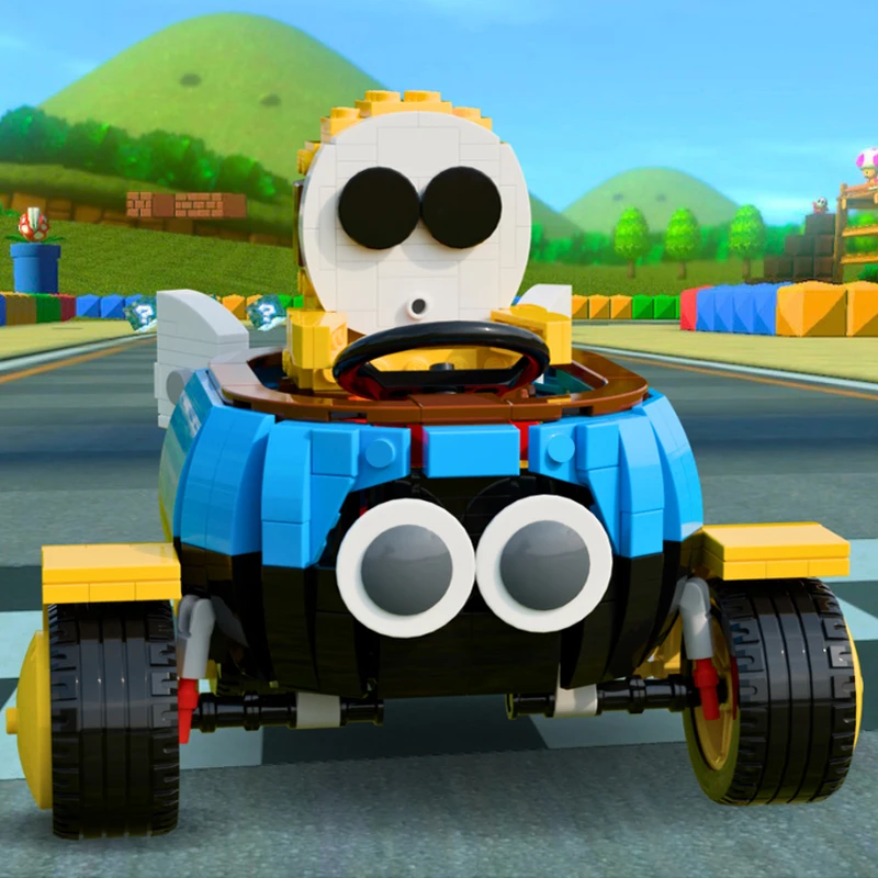 

519 шт. MOC Biddybuggy итальянский сантехник Kart Shy Guy Racer модульные DIY строительные блоки развивающие игрушки для детей подарок на день рождения