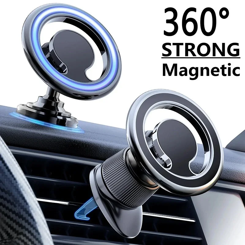 Магнитный автомобильный держатель для телефона, подставка с вращением на 360 градусов, магнитное автомобильное крепление, поддержка мобильного GPS-кронштейна в автомобиле для iPhone Samsung Xiaomi