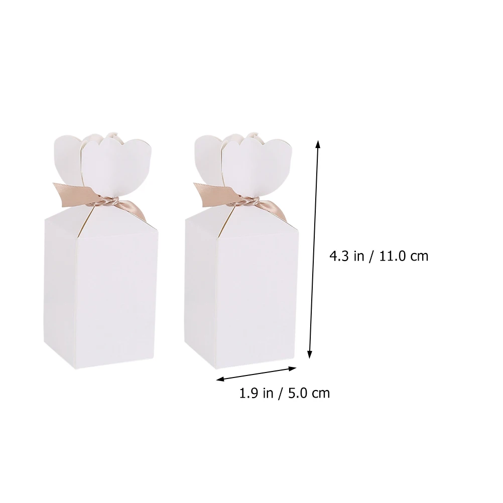 

20 Pcs C y Gifts Packing Boxes Paper Gifts Boxes Biscuit Packaging Box White Ribbon Child Cloth Storage Holders Safe Material