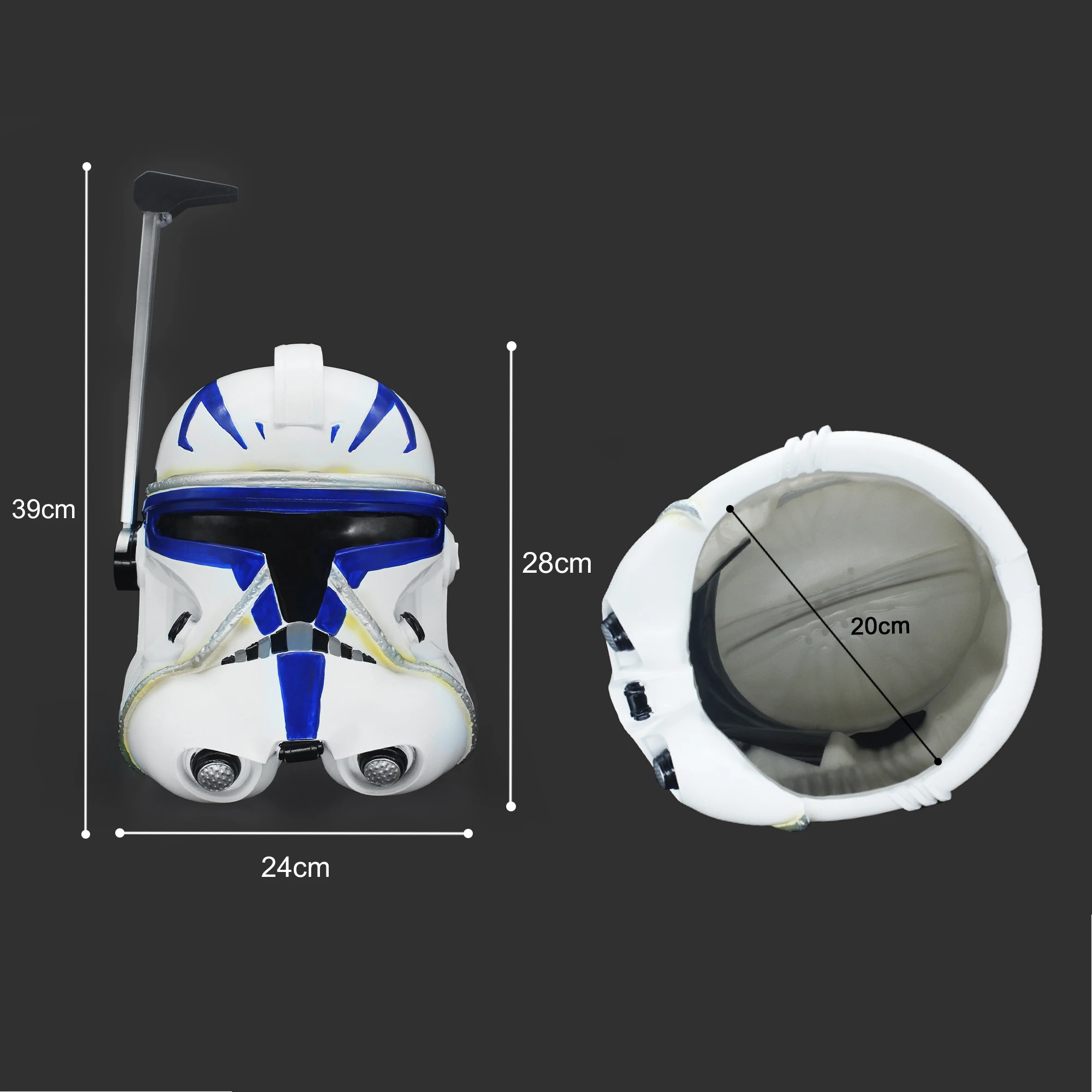 YDD GENIUS PVC Captain Rex Helmet, Cosplay Helmet Mask for Christmas Halloween Gift, Adults Toys