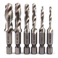 Drill Bit Steel for Home Metric 1/4 Inch Hex Shank High Speed HSS Hand Screw Thread Tap Taper Tool M3-M10 Tools