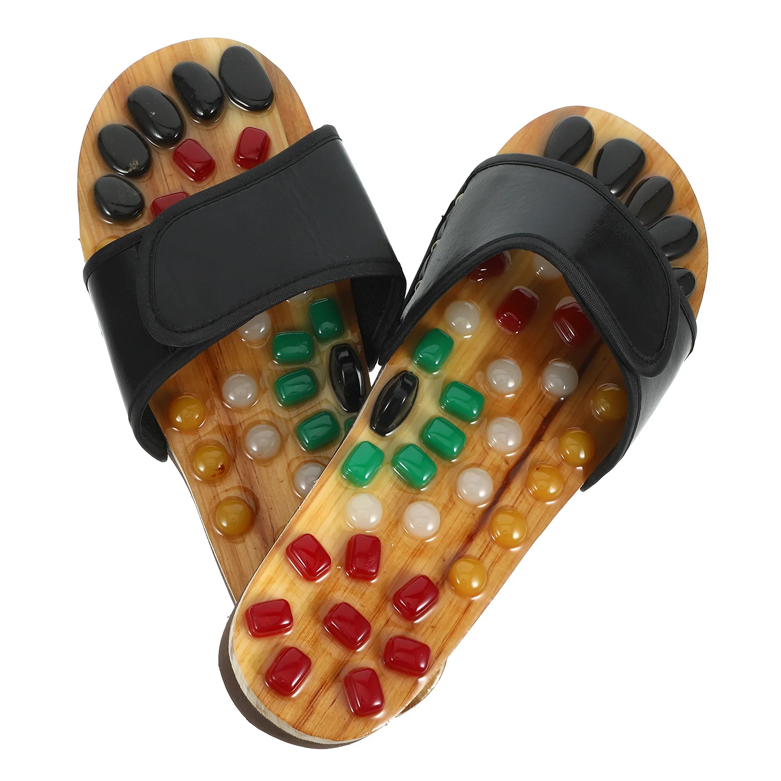 نعال تدليك زوج نقاط الوخز القدم الاسترخاء الصنادل الرعاية الصحية اليشم الطبيعي حصوه الأحذية حجم 43- صحة القدم