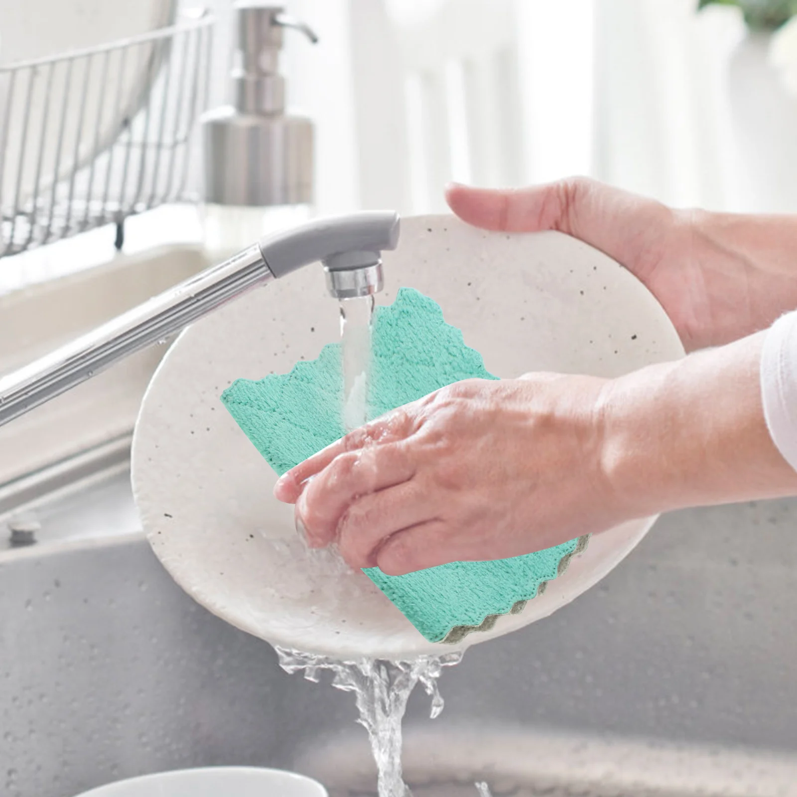 

10 Pcs Towel Cleaning Set Dish Cloth Kitchen Coral Fleece Dishwashing Cloths Reusable
