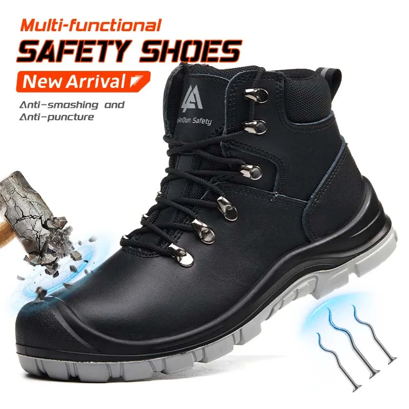 أحذية عمل شتوية مقاومة للماء للرجال من Leandun، أحذية بناء آمنة مقاومة للثقب مع بطانة من القطن #1