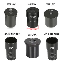 Oculari per microscopio WF20X 10X 16X 25X Lente per microscopio biologico Lente grandangolare Parte monoculare 2X Interfaccia moltiplicatore 23,2 mm