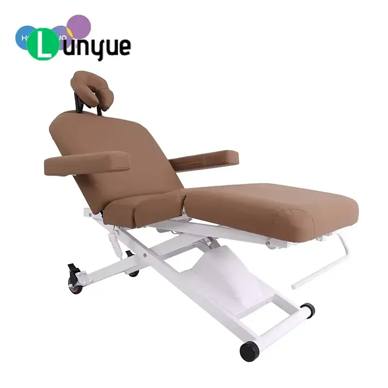 Japanese Style Electric Massage Bed Spa Reclining Chair PU Leather Facial Beauty Eyelash Treatment Bed for Home Use