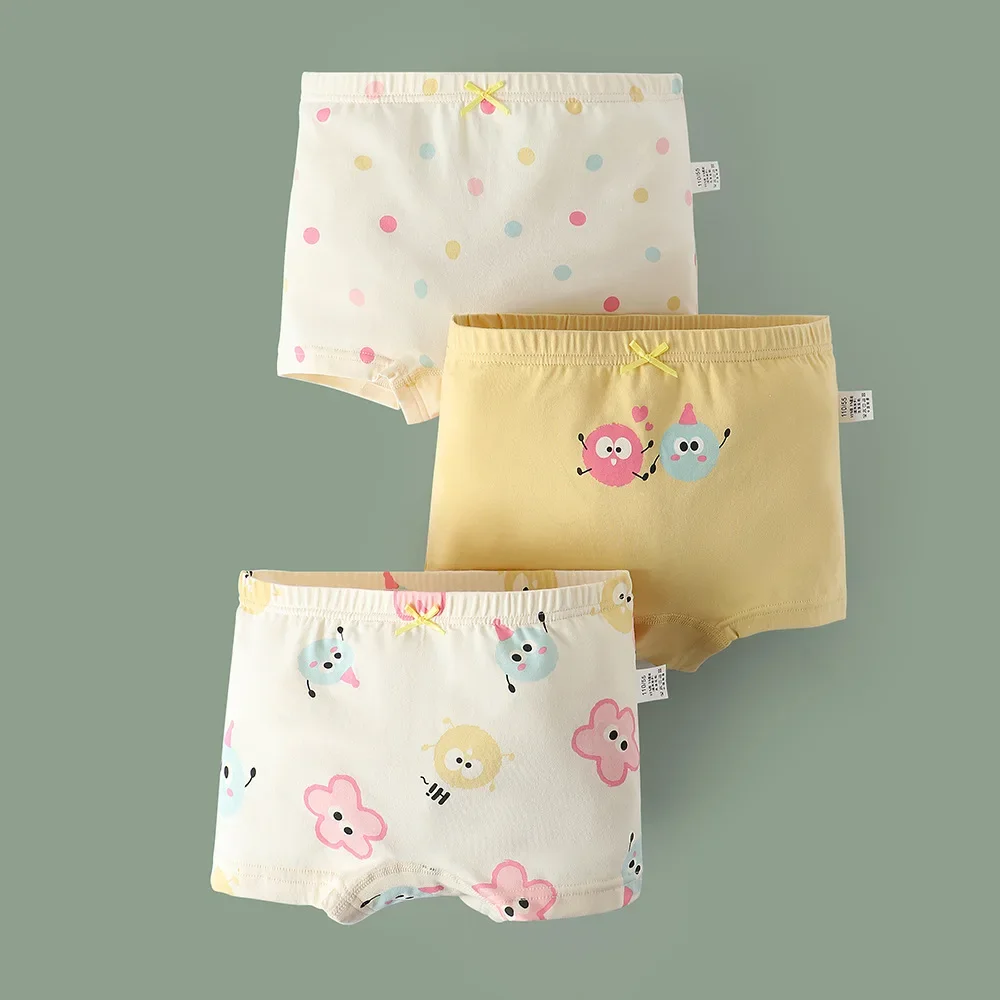 3 pezzi/lottp ragazze pantaloncini mutandine bambini modello cartone animato boxer slip ragazzi pantaloni di sicurezza morbidi 2-12 anni biancheria