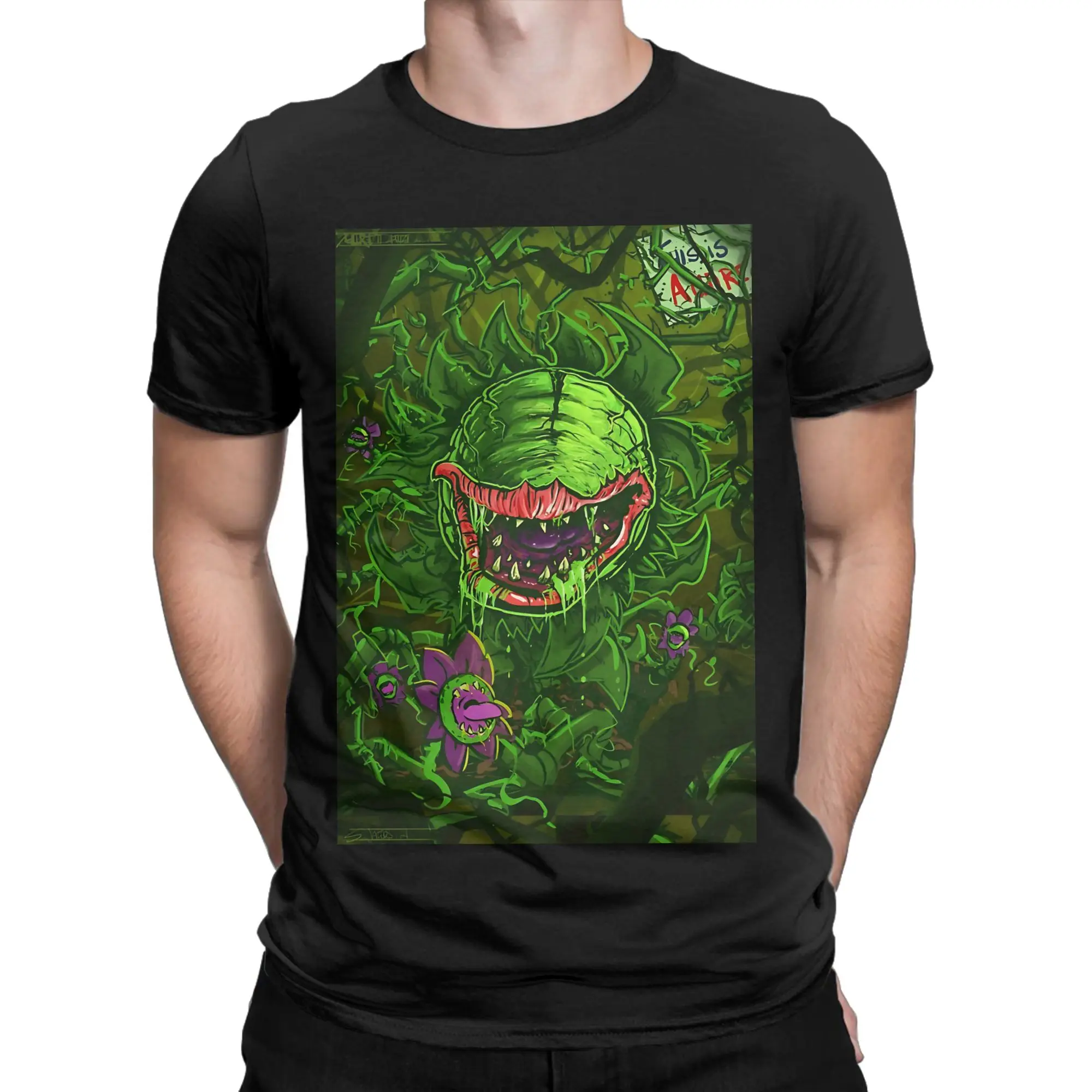 carnivorous plant classicNovelty 100% Cotton T-Shirt Little Shop of Horrors Tops Tees For Men