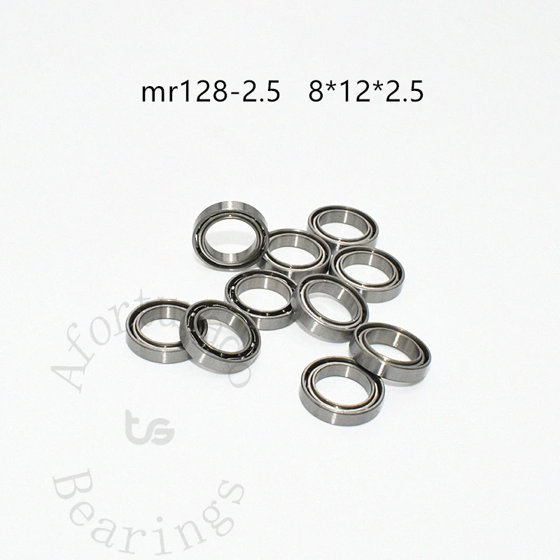 MR128-2.5 Miniature Bearing 10Pieces 8*12*2.5(mm) Open type Unsealed  chrome steel High speed parts