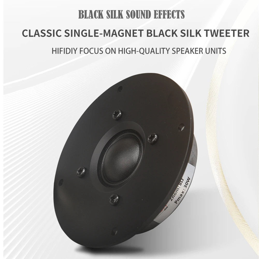 HIFIDIY LIVE Głośnik wysokotonowy 4~4.5 cala, czarna jednostka głośnikowa z jedwabną membraną, 4/8 OHM 30W, głośnik wysokotonowy B1-95/100/103/104/108/110/116mm
